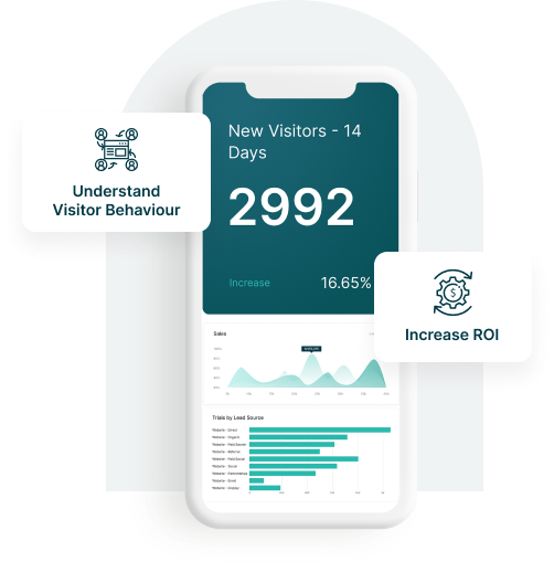 Graphic of increasing conversion rate statistics on a mobile display  